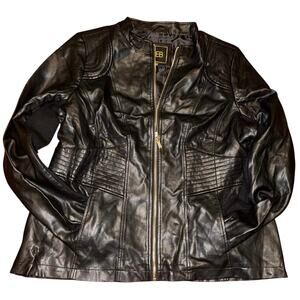 S.E.B. BY SEBBY Faux Leather Jacket in Black Size Large New w/o Tag MSRP $110